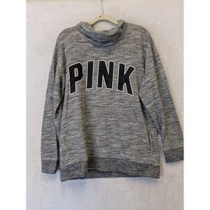 PINK Victoria's Secret Grey Marled Cowl Neck Sweatshirt Pullover Top Women's S